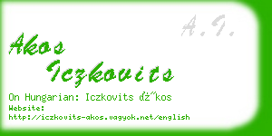 akos iczkovits business card